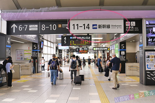 JR京都駅の改札内の通路